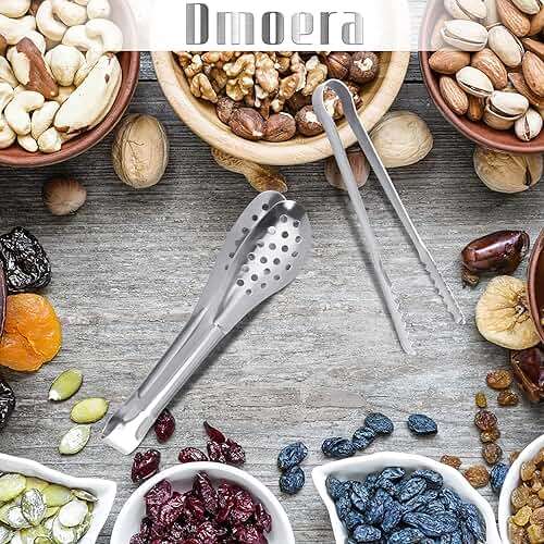 12 Pack Premium Small Serving Tongs, Dmoera Mini Stainless Steel Appetizer Tongs, 5Inch,5.2Inch(12.7cm) - Image 6