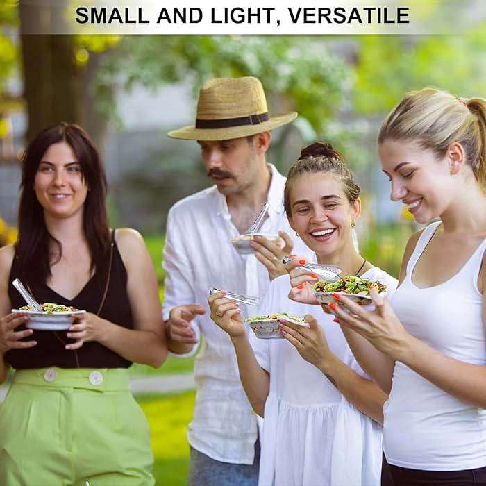 12 Pack Premium Small Serving Tongs, Dmoera Mini Stainless Steel Appetizer Tongs, 5Inch,5.2Inch(12.7cm) - Image 7