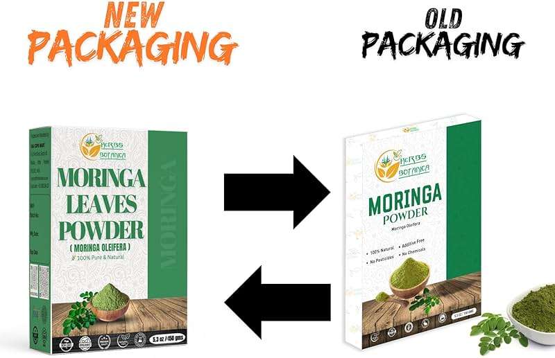 Herbs Botanica Moringa Powder 5.3 oz (150g) Organic Moringa Oleifera Leaf Powder Raw Green Superfood High in Plant-Based Protein, Iron & Vitamins Non-GMO, Vegan, Gluten Free Moringa Leaf Powder - Image 2
