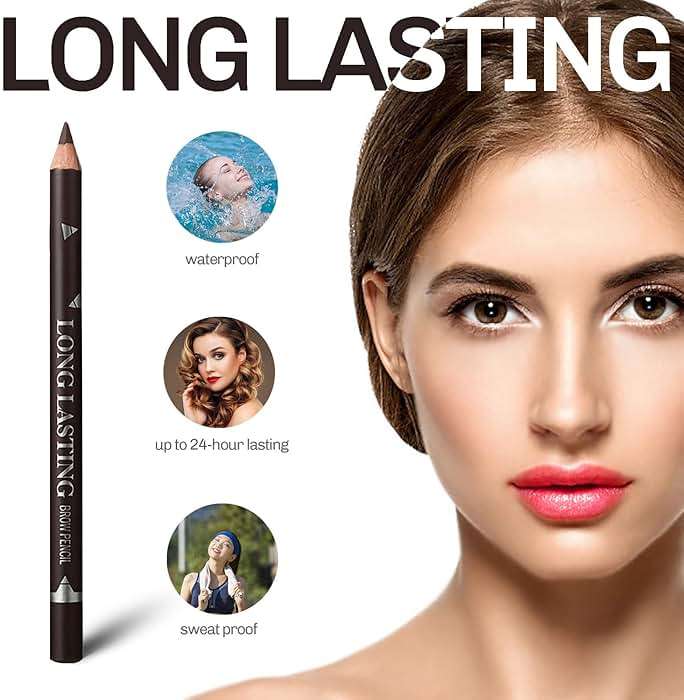 SUMEITANG 12 Pcs Dark Brown Eyebrow Pencil Eyeliner Makeup，Soft Textured，Easy to Color，Waterproof，Long Lasting Eyebrow Tint Pen for Fills in Sparse Areas and Gaps Create a Natural Eye Brow - Image 4
