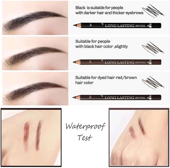 SUMEITANG 12 Pcs Dark Brown Eyebrow Pencil Eyeliner Makeup，Soft Textured，Easy to Color，Waterproof，Long Lasting Eyebrow Tint Pen for Fills in Sparse Areas and Gaps Create a Natural Eye Brow - Image 6