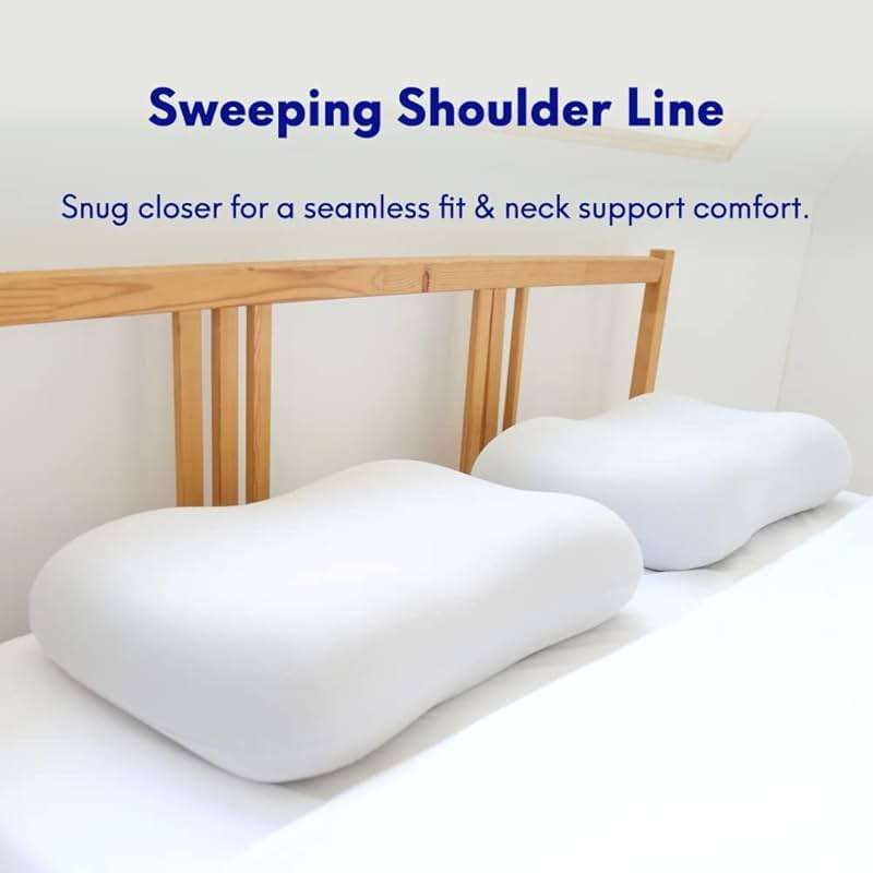 C CUSHION LAB Deep Sleep Pillow, Patented Ergonomic Contour Design for Side & Back Sleepers, Orthopedic Cervical Shape Gently Cradles Head & Provides Neck Support & Shoulder Pain Relief - Calm Grey - Image 5