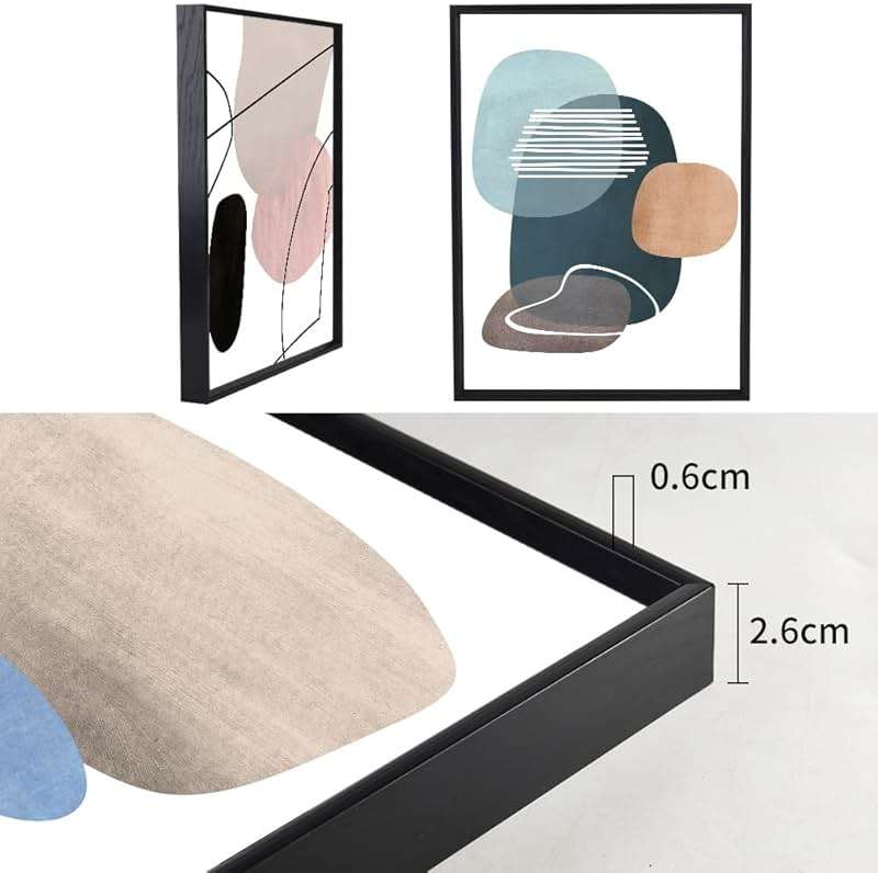 MPLONG Wall Art 3 Pieces Of Framed Decorative Paintings Abstract Simple Orange White Blue And Other Color Blocks Wall Art Canvas Prints Wall Decor Gifts Size 16" x 24" x 3 Panels - Image 2