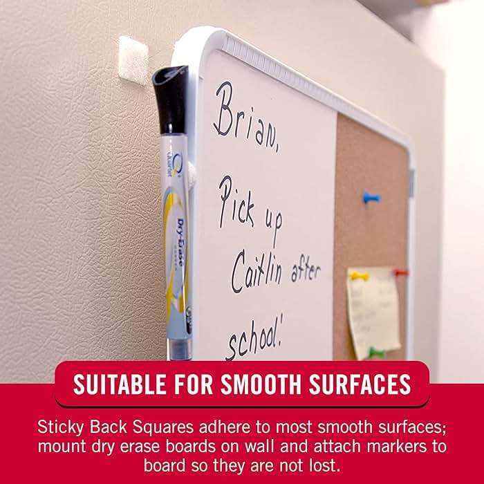 VELCRO Brand Mounting Squares | Square Dots with Adhesive 200pk, 7/8" White | Sticky Back Hook and Loop for Teacher Supplies, Office Organization (30705) - Image 4