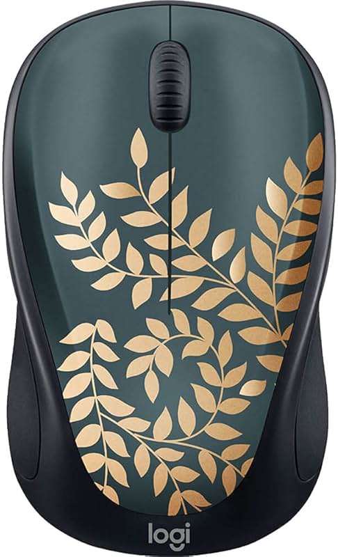 Logitech - Design Collection Limited Edition Wireless Compact Mouse with Colorful Designs - Golden Garden - Image 1