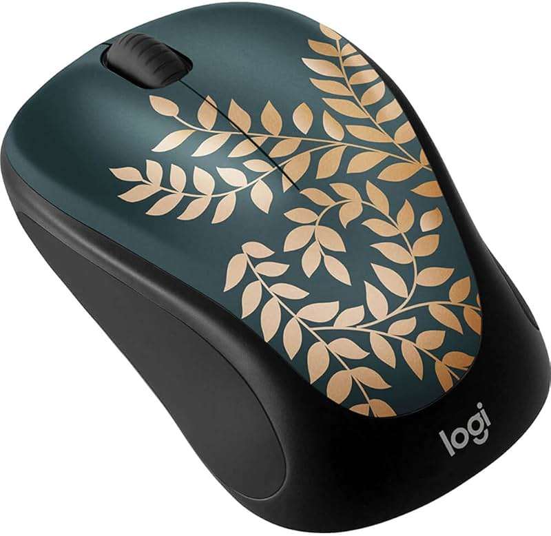 Logitech - Design Collection Limited Edition Wireless Compact Mouse with Colorful Designs - Golden Garden - Image 2