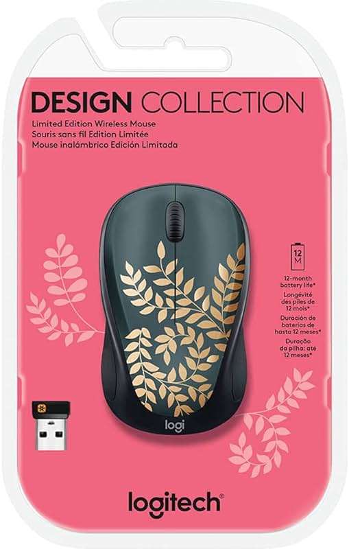 Logitech - Design Collection Limited Edition Wireless Compact Mouse with Colorful Designs - Golden Garden - Image 5