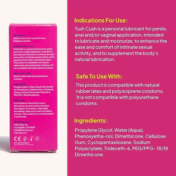 Hello Cake Tush Cush, Silicone and Water-Based Personal Lubricant, Formulated for Anal Use, Hybrid Lube for Men, Women, and Couples, 3.3 fl oz - Image 2