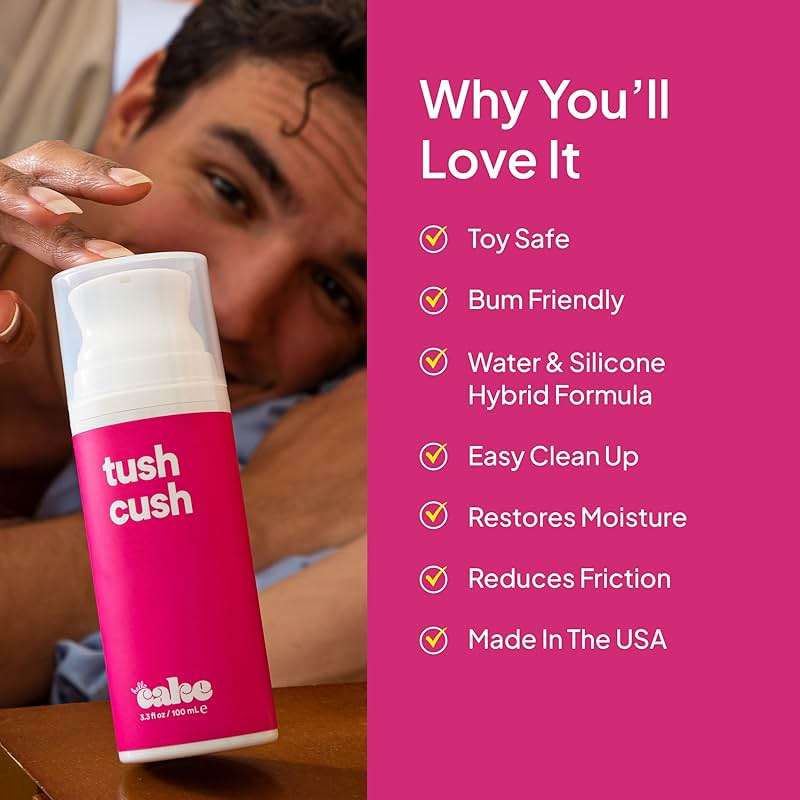 Hello Cake Tush Cush, Silicone and Water-Based Personal Lubricant, Formulated for Anal Use, Hybrid Lube for Men, Women, and Couples, 3.3 fl oz - Image 4