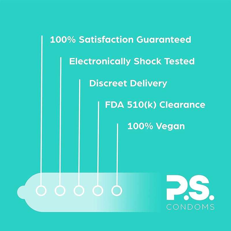 PS Condoms Exceptionally Thin Latex Condoms for Men - Odorless and 100% Vegan - Ultra Thin Lubricated Condom - 40% Thinner and Transparent - 12 Pack - Image 4
