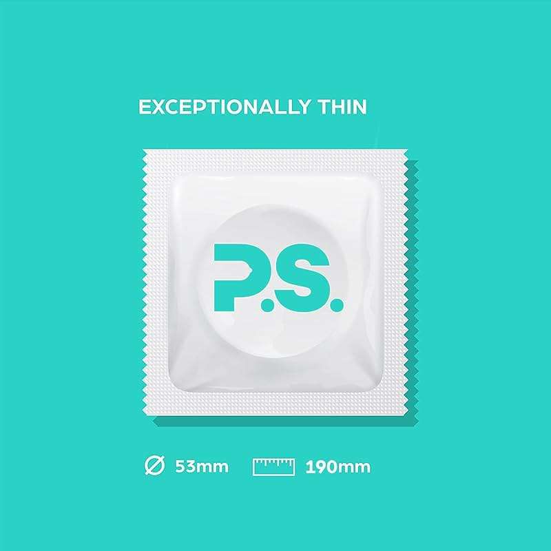 PS Condoms Exceptionally Thin Latex Condoms for Men - Odorless and 100% Vegan - Ultra Thin Lubricated Condom - 40% Thinner and Transparent - 12 Pack - Image 8