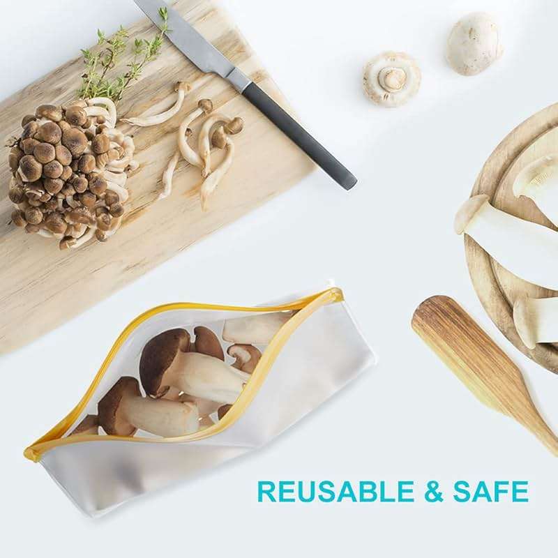 Reusable Food Storage Bags Stand Up, 9 Pack Leakproof Freezer Bags, BPA Free Gallon Bags, Reusable Plastic Snack Bags, Lunch Sandwich Bags for Home & Travel - Image 7