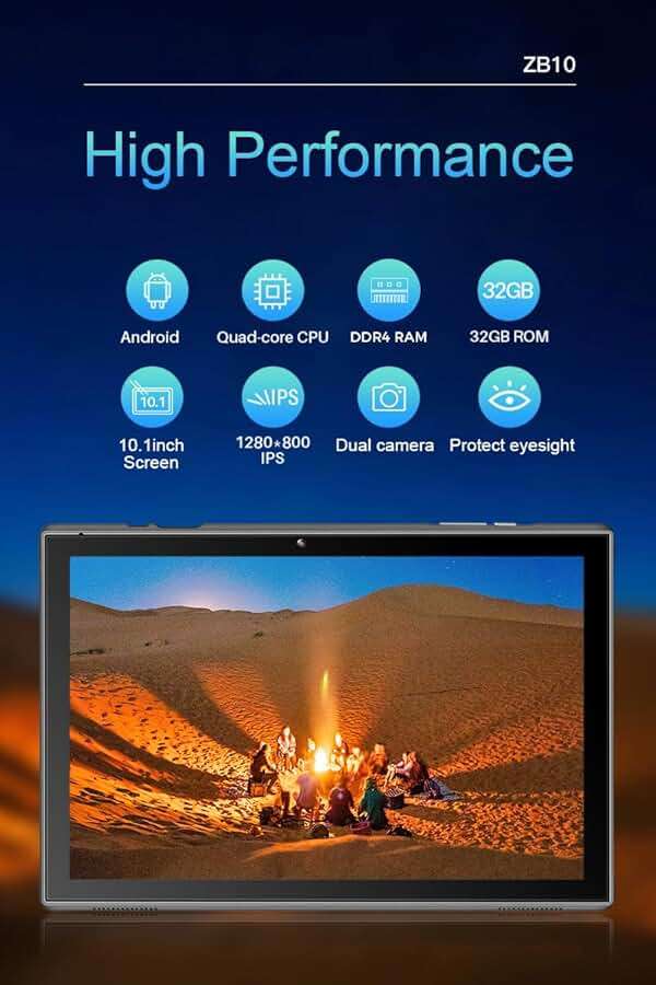 ZZB 10 inch Tablet Android 15 Tablet PC, 10.1" Android Tablets DDR4 8GB RAM 32GB ROM 2MP+8MP Dual Camera 5G WiFi-6 BT Support 1TB Expand 10 in IPS 6000mAh Battery Powerful Performance Tablets (Gray) - Image 6