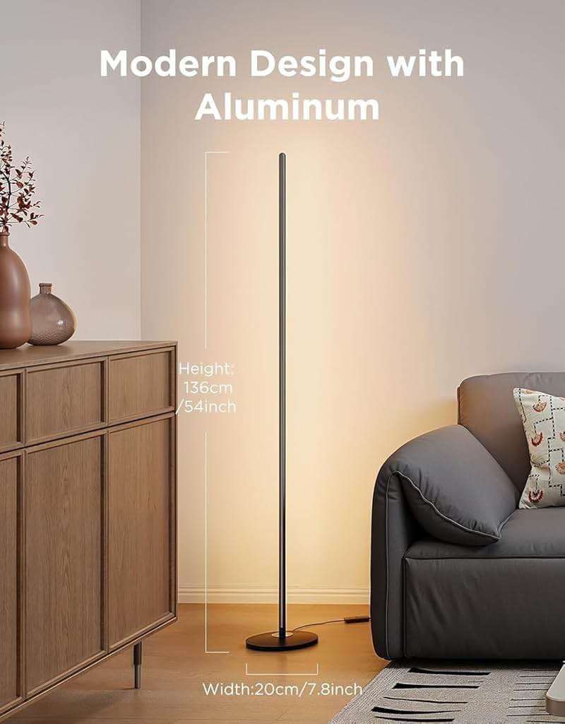 Govee RGBIC Floor Lamp Basic, 1000lm LED Corner Lamp Compatible with SmartThings, Alexa, and Matter, Modern Floor Lamp with Music Sync and 16 Million DIY Colors, Standing Lamp for Bedroom Living Room - Image 7