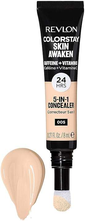 Revlon ColorStay Skin Awaken 5-in-1 Concealer, Lightweight, Creamy Longlasting Face Makeup with Caffeine & Vitamin C, For Imperfections, Dark Circles & Redness, 005 Fair, 0.27 Fl Oz - Image 3