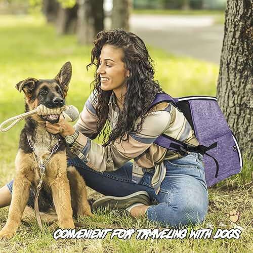 BAGLHER丨Dog Travel Bag Backpack, Airline Approved Pet Supplies Backpack, Dog Travel Bag with 2 Silicone Collapsible Bowls and 2 Food Baskets Purple - Image 6