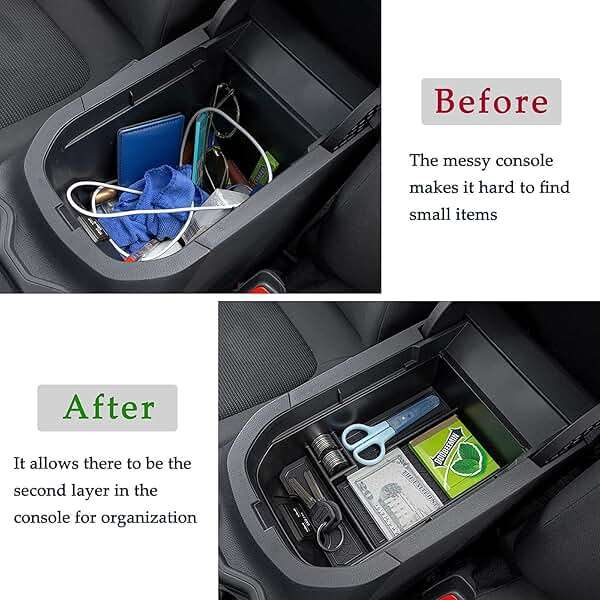 JDMCAR Center Console Tray Organizer Compatible with Toyota RAV4 Accessories 2025 2024 2023 2022 2021 2020 2019 and 2021-2025 RAV-4 Prime, Armrest Insert Container ABS Material Secondary Storage Box - Image 2