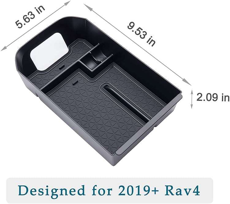 JDMCAR Center Console Tray Organizer Compatible with Toyota RAV4 Accessories 2025 2024 2023 2022 2021 2020 2019 and 2021-2025 RAV-4 Prime, Armrest Insert Container ABS Material Secondary Storage Box - Image 6