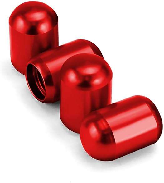 JUSTTOP 4PCS Car Tire Valve Stem Caps, Air Caps Cover, Universal for Cars, SUVs, Bike, Trucks and Motorcycles, Car Wheel & Tire Exterior Accessories-Red - Image 5