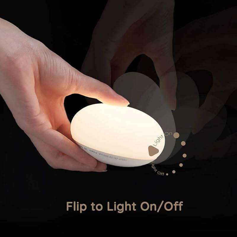 EASZZZ Baby Night Light, Nursery Night Lamp for Breastfeeding, Soft BPA Free Silicone Touch Night Lamp, Eye Caring, Easy Flip Design, Stepless Dimming, 1-Pack - Image 3
