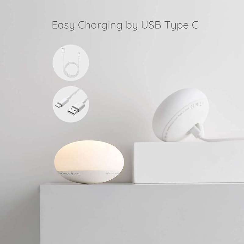 EASZZZ Baby Night Light, Nursery Night Lamp for Breastfeeding, Soft BPA Free Silicone Touch Night Lamp, Eye Caring, Easy Flip Design, Stepless Dimming, 1-Pack - Image 6