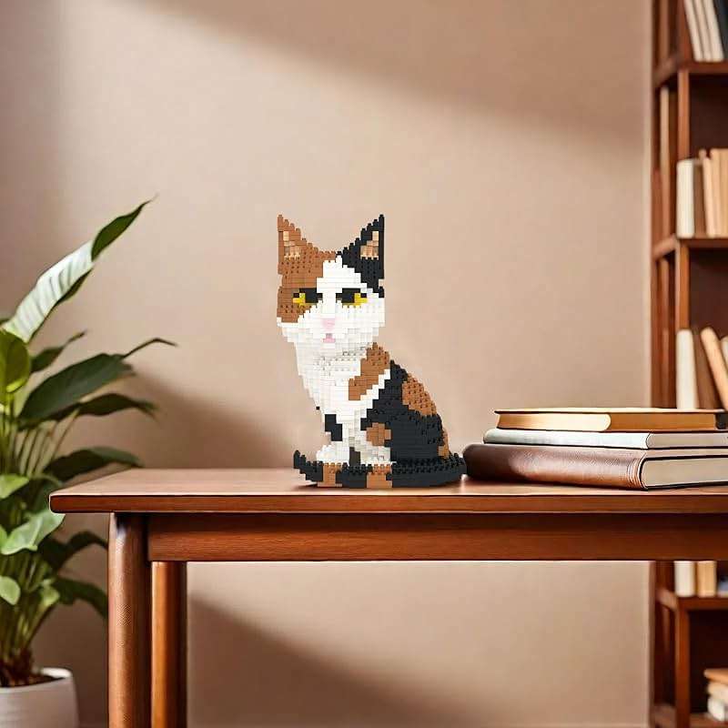 Larcele Cat Micro Building Blocks Animal Set, DIY Mini 3D Building Toy Bricks,1191pcs KLJM-05 (Cat, Model1979) - Image 2