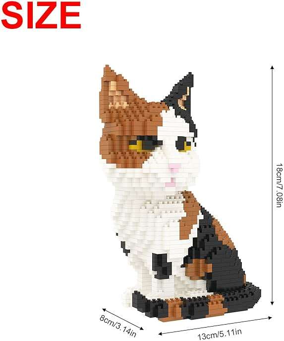 Larcele Cat Micro Building Blocks Animal Set, DIY Mini 3D Building Toy Bricks,1191pcs KLJM-05 (Cat, Model1979) - Image 3
