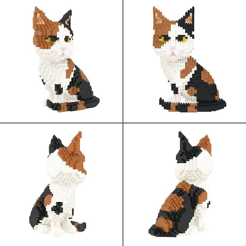 Larcele Cat Micro Building Blocks Animal Set, DIY Mini 3D Building Toy Bricks,1191pcs KLJM-05 (Cat, Model1979) - Image 5