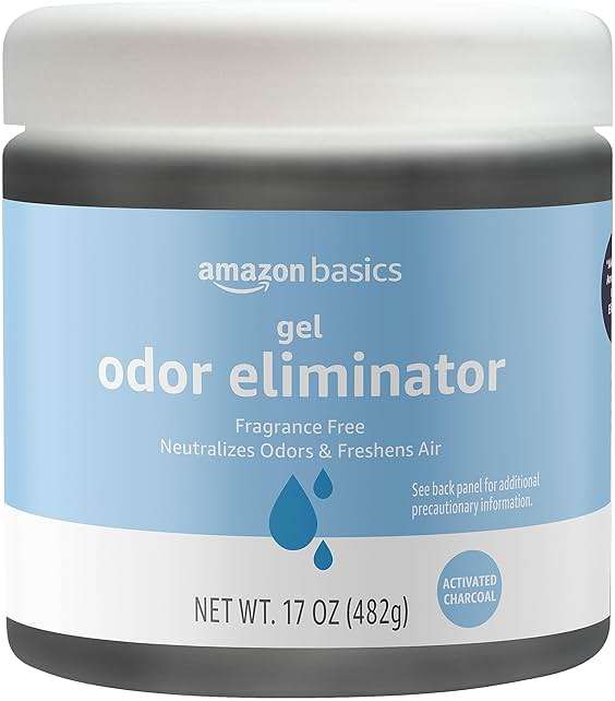 Amazon Basics Gel Odor Eliminator, Activated Charcoal, Fragrance Free, 17 Oz, 1-Pack - Image 1
