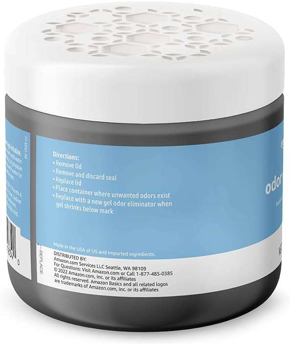 Amazon Basics Gel Odor Eliminator, Activated Charcoal, Fragrance Free, 17 Oz, 1-Pack - Image 2