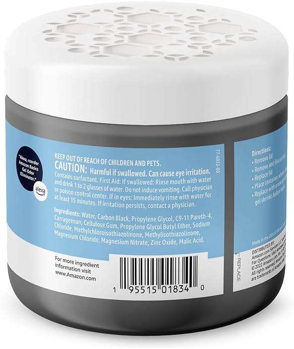 Amazon Basics Gel Odor Eliminator, Activated Charcoal, Fragrance Free, 17 Oz, 1-Pack - Image 3
