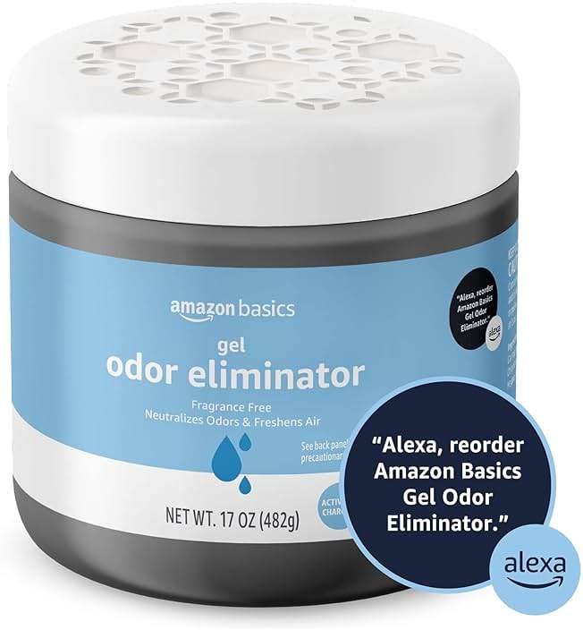 Amazon Basics Gel Odor Eliminator, Activated Charcoal, Fragrance Free, 17 Oz, 1-Pack - Image 6
