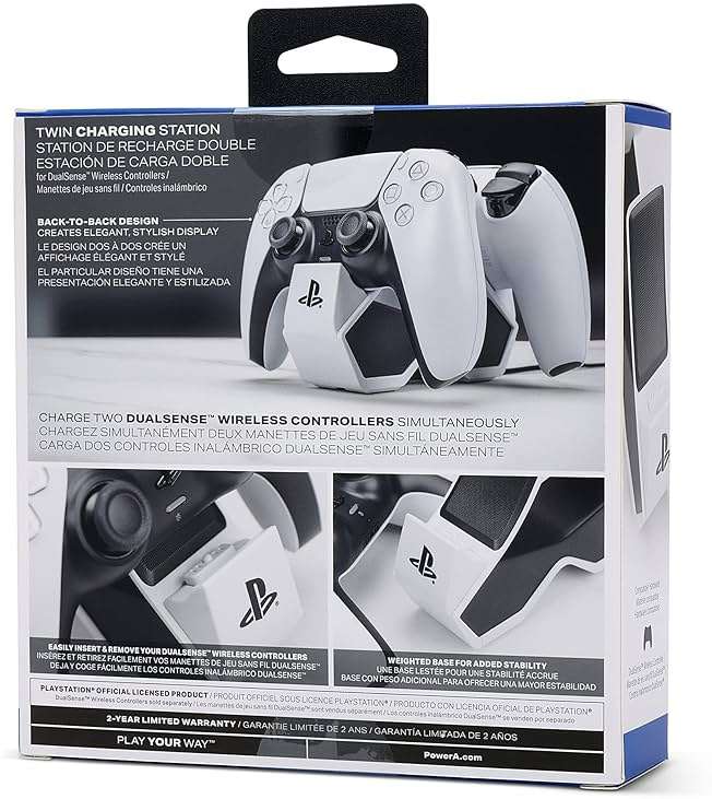 PowerA Twin Charging Station for Dualsense Wireless Controllers, Dualsense Controller Charging, Charge, Sony PlayStation, PS5, Officially Licensed - PlayStation 5 - Image 8