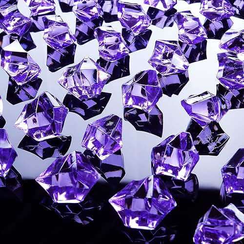 Acrylic Crushed Ice Rocks, Babenest 150 PCS Fake Crystals Plastic Ice Cubes Diamonds Gems for Vase Fillers, Home Decoration, Table Scatter, Event, Wedding, Arts & Crafts (Purple) - Image 8