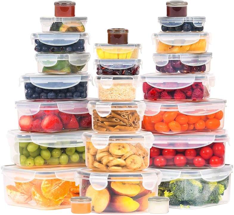 RockBerry 50 Pcs Large Food Storage Containers with Lids Airtight-85 OZ to small Containers-Total 526OZ Stackable Kitchen Set -BPA Free Leak proof containers- Freezer Microwave safe - Image 7