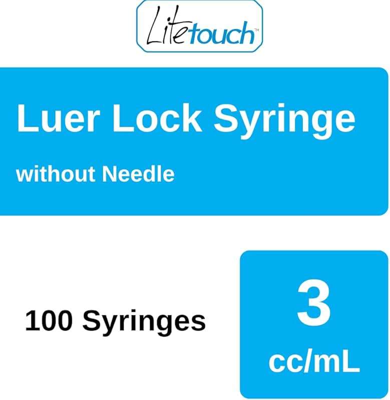 LiteTouch 3mL Luer Lock Syringe, Sterile, Individually Sealed - 100 Syringes per Box (no needle) - Image 4