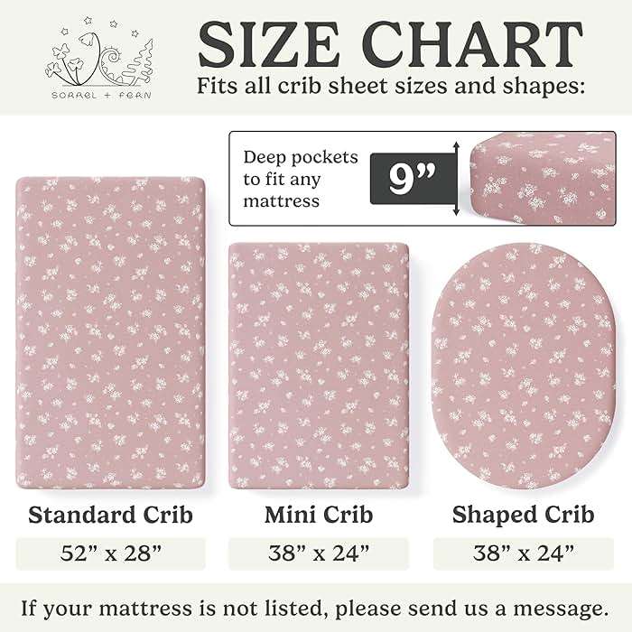 Crib Sheets Neutral - Fitted Baby Crib Sheets Bed for Girl Boy - 2 Pack Standard & Toddler Mattress (Antique Rose) - Buttery Soft Organic Cotton Blend - Image 6