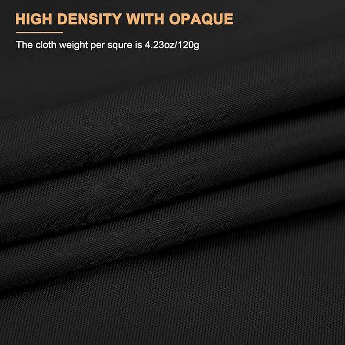 Aimosen 10 x 7 FT Black Backdrop Background for Photography, High Density Polyester Fabric Pure Black Photo Backdrop Curtain Screen Collapsible Seamless for Photoshoot Portraits Party Video Studio - Image 3