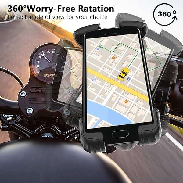 Marspeeder Bike Phone Holder Mount, [Super Stable Metal] Motorcycle Phone Mount with Security Lock, Bicycle Phone Holder Handlebar with Soft Cushion & Adjustable Clip Compatible with 4.7''-6.8'' Phone - Image 5