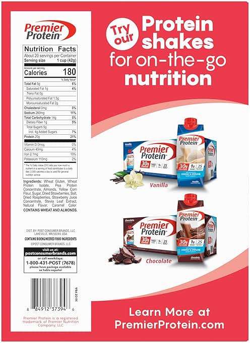 Premier Protein Mixed Berry Almond Breakfast Cereal, High-Protein Crunch with Real Fruit and Nuts, 30 oz Bag (1 Count) - Image 8