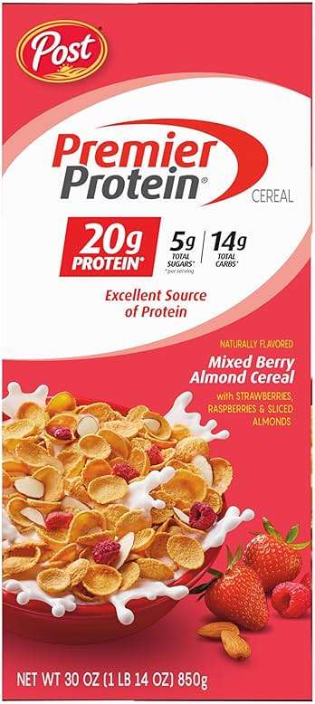 Premier Protein Mixed Berry Almond Breakfast Cereal, High-Protein Crunch with Real Fruit and Nuts, 30 oz Bag (1 Count) - Image 9