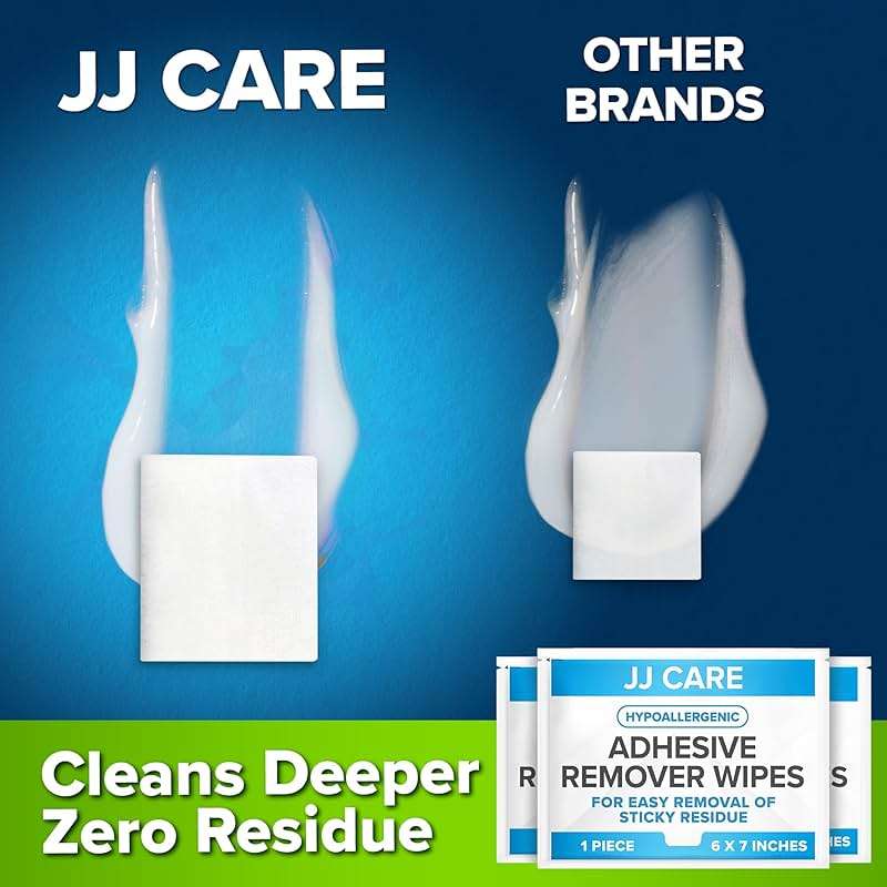 JJ CARE Adhesive Remover Wipes [Pack of 50] - Large Stoma Wipes - Sting Free Adhesive Remover for Skin Ostomy, Stoma, Colostomy Devices and Dressings - Image 4