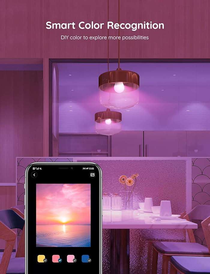 Govee Smart Light Bulbs, Color Changing Light Bulb, Work with Alexa and Google Assistant, 16 Million Colors RGBWW, WiFi & Bluetooth LED Light Bulbs, Music Sync, A19, 800 Lumens, 4 Pack - Image 3