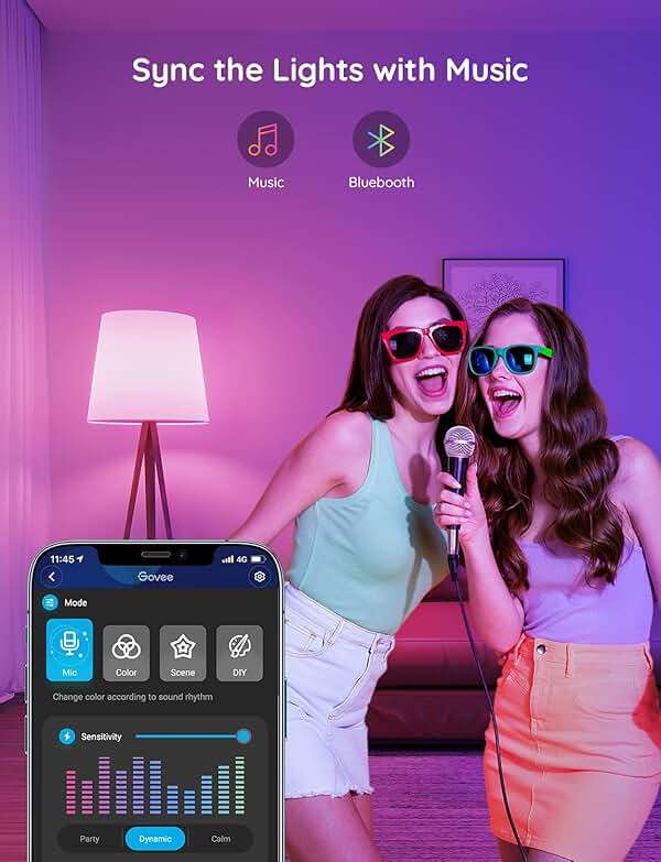 Govee Smart Light Bulbs, Color Changing Light Bulb, Work with Alexa and Google Assistant, 16 Million Colors RGBWW, WiFi & Bluetooth LED Light Bulbs, Music Sync, A19, 800 Lumens, 4 Pack - Image 4