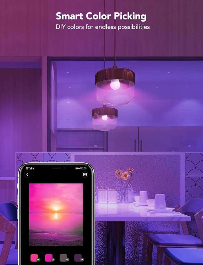 Govee Smart Light Bulbs, WiFi & Bluetooth Color Changing Light Bulbs, Music Sync, 16 Million DIY Colors RGBWW Color Lights Bulb, Work with Alexa, Google Assistant Home App, 800 Lumen, 2 Pack - Image 7