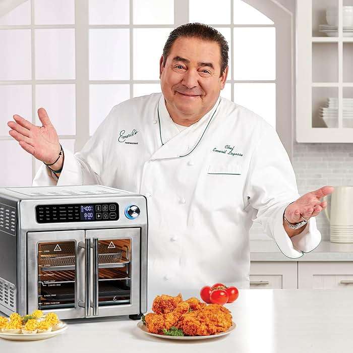 Emeril Lagasse Extra Large French Door Air Fryer Toaster Oven Combo, 24 Cooking Functions and Digital Controls, 7 Accessories Included, Stainless Steel Finish, 26QT Capacity - Image 2