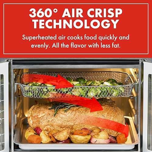 Emeril Lagasse Extra Large French Door Air Fryer Toaster Oven Combo, 24 Cooking Functions and Digital Controls, 7 Accessories Included, Stainless Steel Finish, 26QT Capacity - Image 5