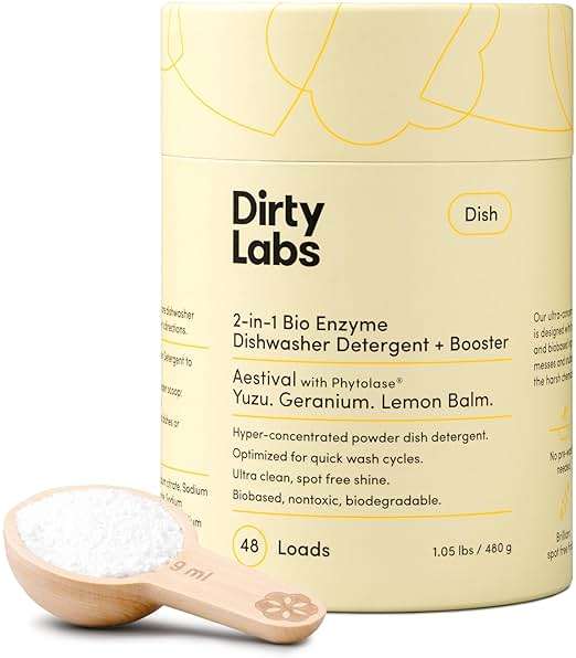 Dirty Labs | Dishwasher Detergent and Booster | Aestival Scent | 48 Loads (1 lb) | Ultra Clean, Spot Free, Quick Wash Optimized | Hyper Concentrated - Image 1