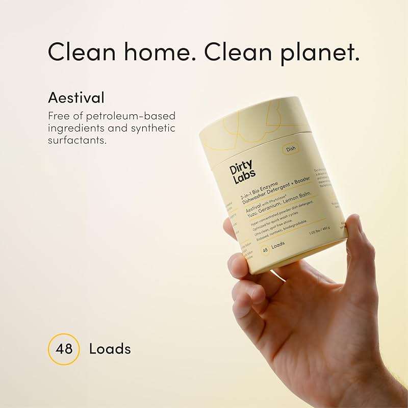 Dirty Labs | Dishwasher Detergent and Booster | Aestival Scent | 48 Loads (1 lb) | Ultra Clean, Spot Free, Quick Wash Optimized | Hyper Concentrated - Image 3