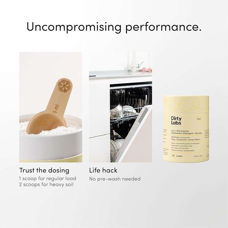 Dirty Labs | Dishwasher Detergent and Booster | Aestival Scent | 48 Loads (1 lb) | Ultra Clean, Spot Free, Quick Wash Optimized | Hyper Concentrated - Image 7